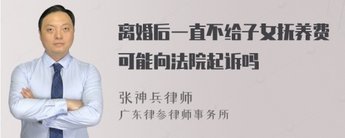 离婚后一直不给子女抚养费可能向法院起诉吗