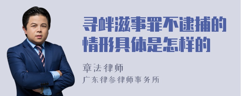 寻衅滋事罪不逮捕的情形具体是怎样的