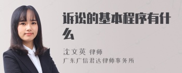 诉讼的基本程序有什么