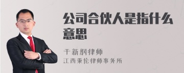 公司合伙人是指什么意思