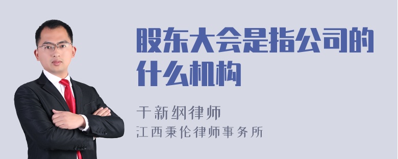 股东大会是指公司的什么机构