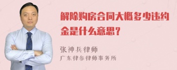 解除购房合同大概多少违约金是什么意思？