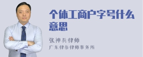 个体工商户字号什么意思