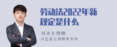 劳动法2022年新规定是什么