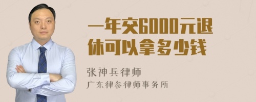 一年交6000元退休可以拿多少钱