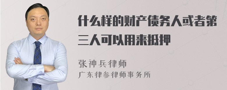 什么样的财产债务人或者第三人可以用来抵押