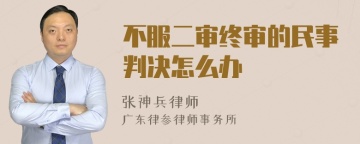 不服二审终审的民事判决怎么办