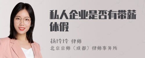 私人企业是否有带薪休假