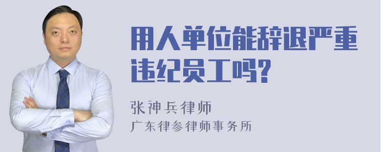 用人单位能辞退严重违纪员工吗?