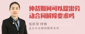 仲裁期间可以提出劳动合同解除要求吗