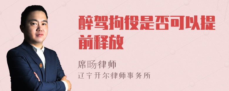 醉驾拘役是否可以提前释放