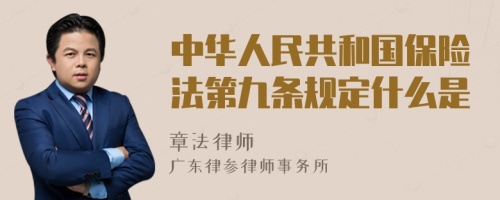 中华人民共和国保险法第九条规定什么是