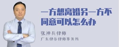 一方想离婚另一方不同意可以怎么办