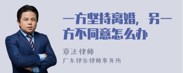 一方坚持离婚，另一方不同意怎么办