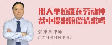 用人单位能在劳动仲裁中提出赔偿请求吗