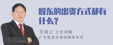 股东的出资方式都有什么？