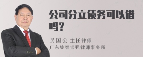 公司分立债务可以借吗？