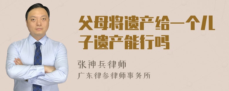 父母将遗产给一个儿子遗产能行吗