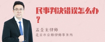 民事判决错误怎么办？