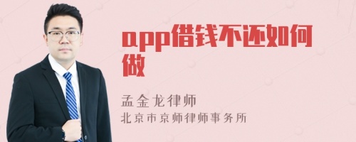 app借钱不还如何做