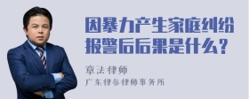 因暴力产生家庭纠纷报警后后果是什么？