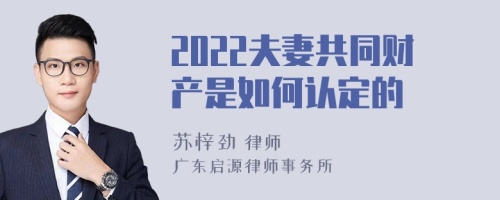 2022夫妻共同财产是如何认定的