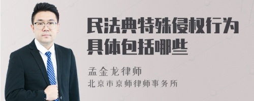 民法典特殊侵权行为具体包括哪些