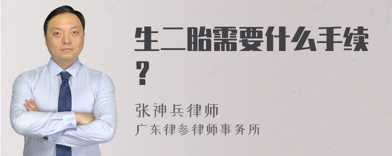 生二胎需要什么手续？
