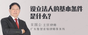 设立法人的基本条件是什么?