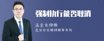 强制执行能否取消