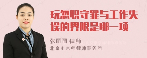 玩忽职守罪与工作失误的界限是哪一项