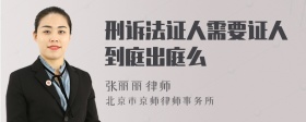 刑诉法证人需要证人到庭出庭么