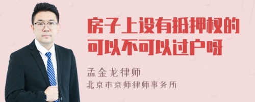 房子上设有抵押权的可以不可以过户呀