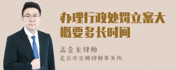 办理行政处罚立案大概要多长时间