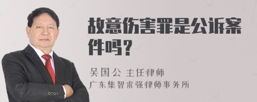 故意伤害罪是公诉案件吗？