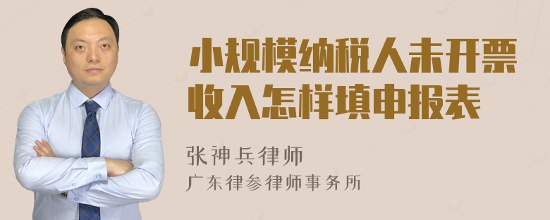 小规模纳税人未开票收入怎样填申报表