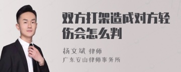 双方打架造成对方轻伤会怎么判