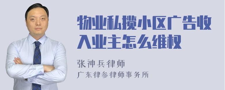 物业私揽小区广告收入业主怎么维权