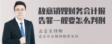 故意销毁财务会计报告罪一般要怎么判刑