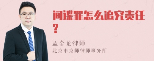 间谍罪怎么追究责任?