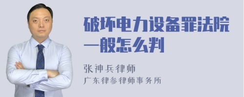 破坏电力设备罪法院一般怎么判