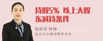 持股5% 以上大股东减持条件