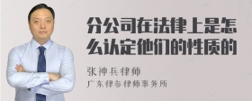 分公司在法律上是怎么认定他们的性质的