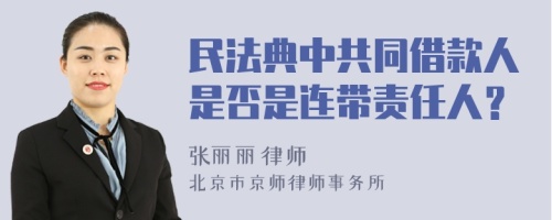 民法典中共同借款人是否是连带责任人？