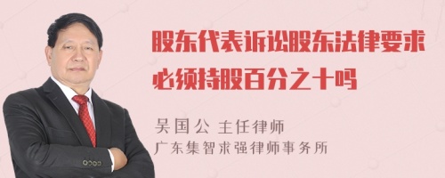 股东代表诉讼股东法律要求必须持股百分之十吗