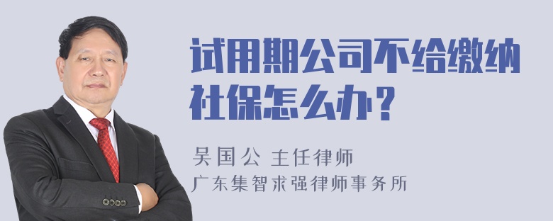 试用期公司不给缴纳社保怎么办？