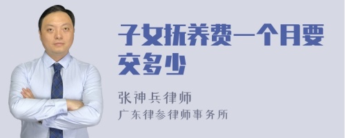 子女抚养费一个月要交多少