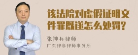 该法院对虚假证明文件罪既遂怎么处罚?