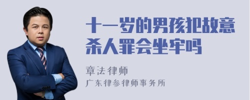 十一岁的男孩犯故意杀人罪会坐牢吗