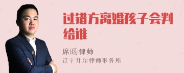 过错方离婚孩子会判给谁